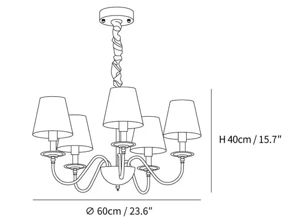 Lampadario vintage oro bianco multi-luce