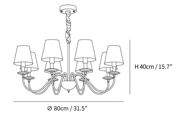 Lampadario vintage oro bianco multi-luce