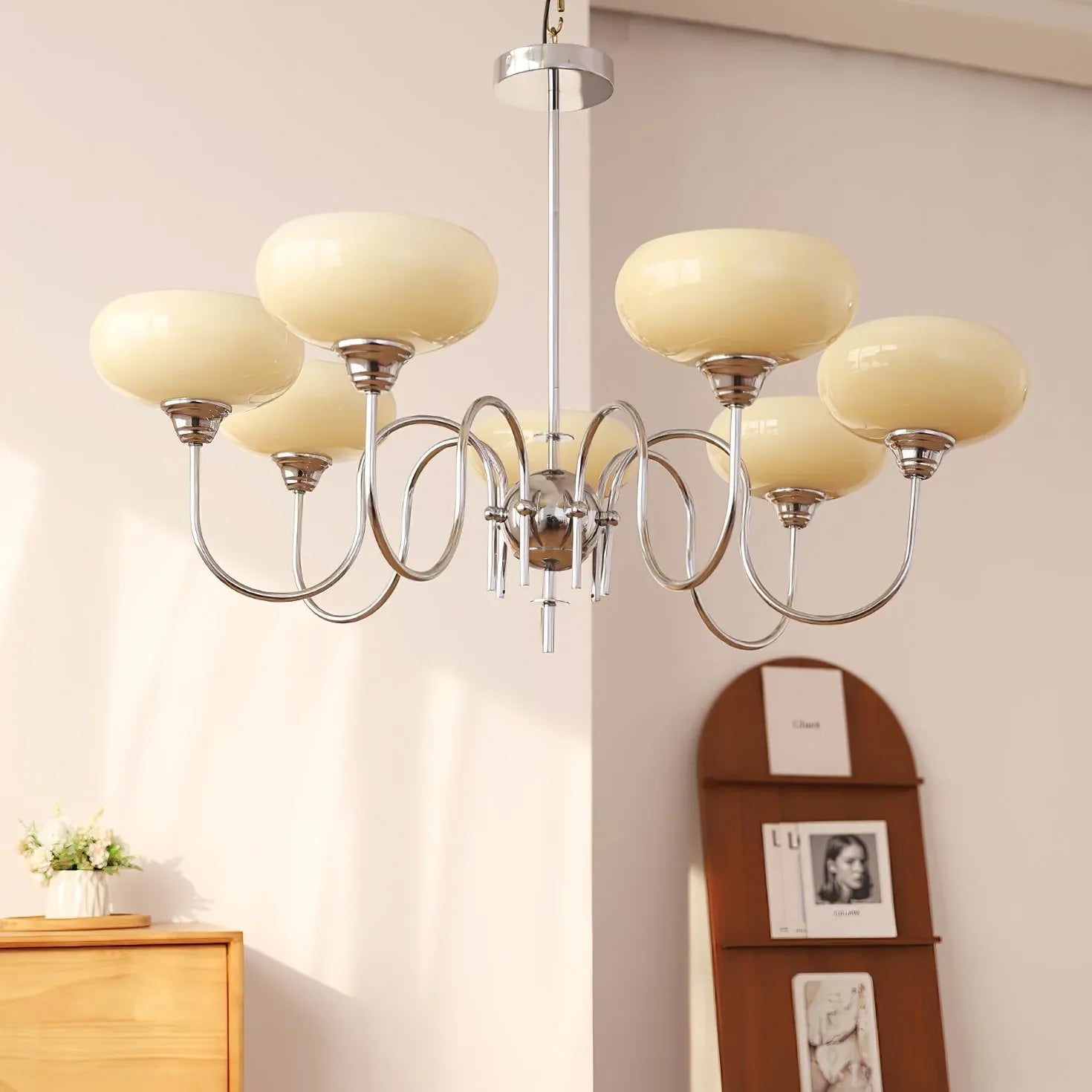 Milky White Glass Vintage Pendant Light