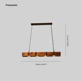 Lampadari Tetto in Legno Forma Lunga Vintage