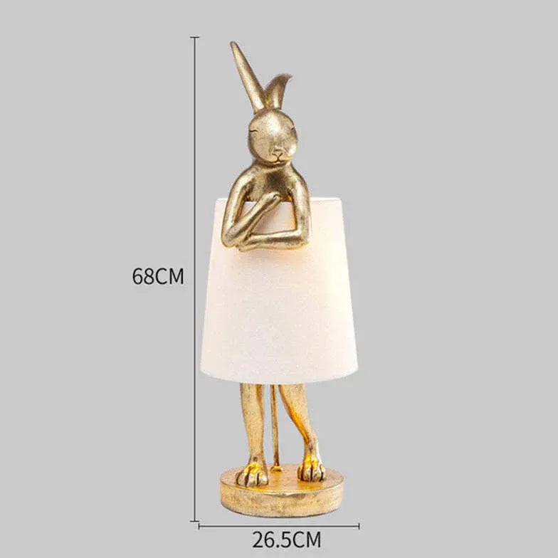 White Rabbit-Shaped Modern Bedside Table Lamp