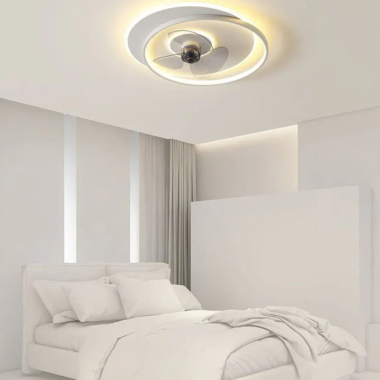 Black and White LED Modern Bedroom Fan Light