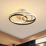 Crossed Ring Design LED Ceiling Fan Light