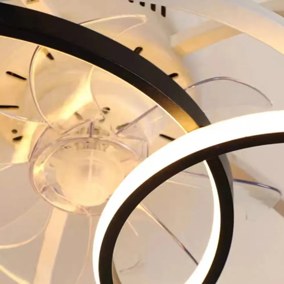 Crossed Ring Design LED Ceiling Fan Light