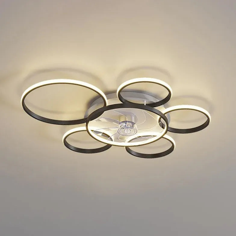 Design floreale a led oro moderna luce ventilatore