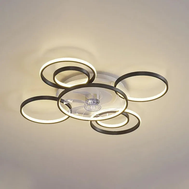 Design floreale a led oro moderna luce ventilatore