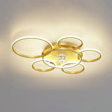 Design floreale a led oro moderna luce ventilatore