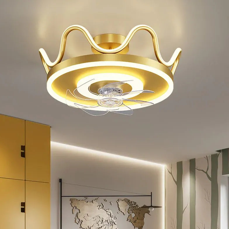 Design floreale a led oro moderna luce ventilatore