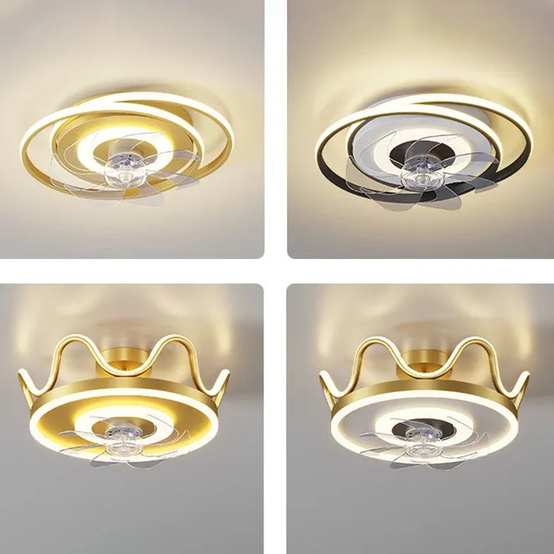 Design floreale a led oro moderna luce ventilatore