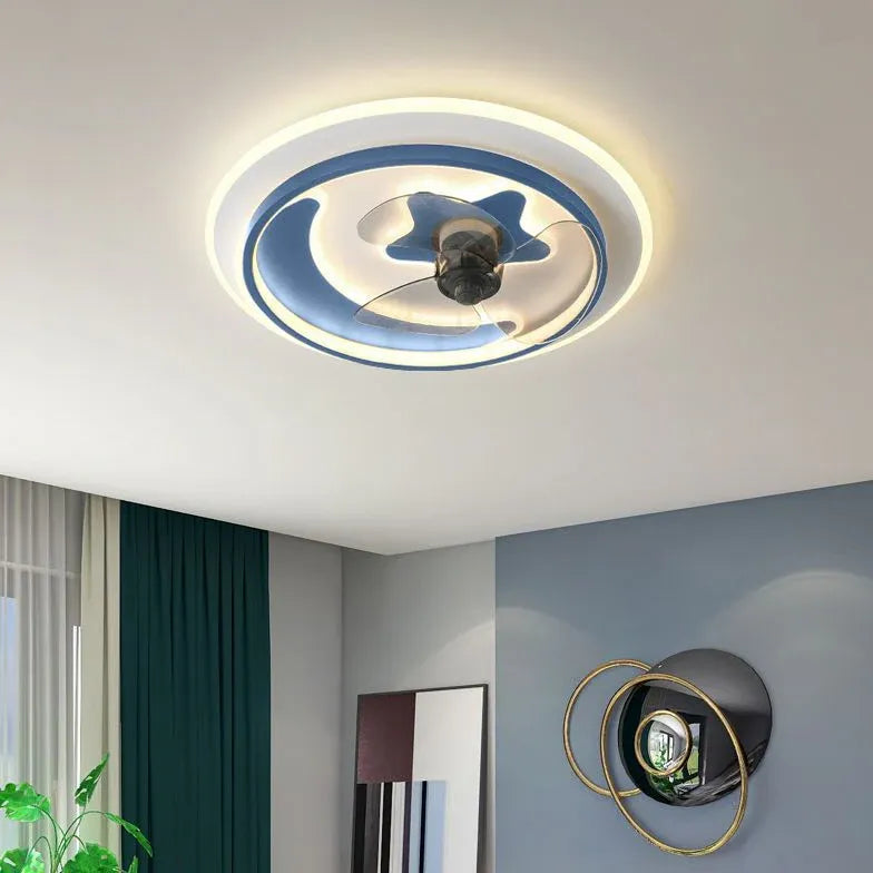 Luce a ventola a soffitto moderna a LED OVALI