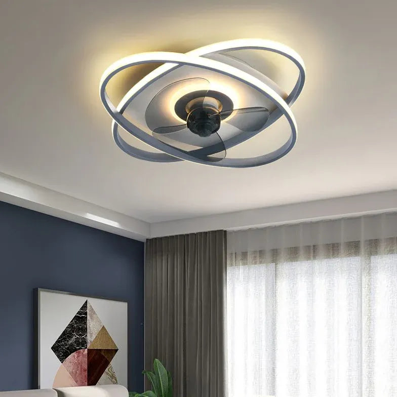 Luce a ventola a soffitto moderna a LED OVALI