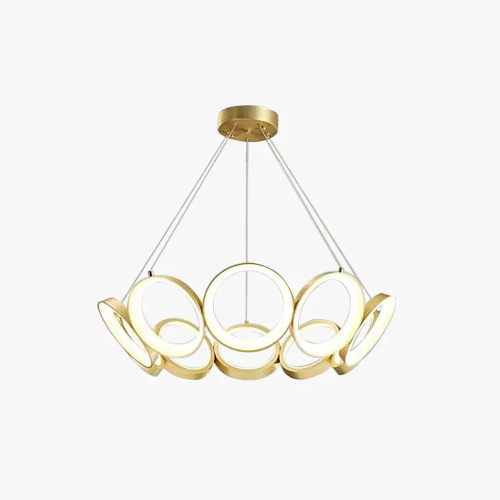 Ring-Shaped Petal Design Gold LED Pendant Light