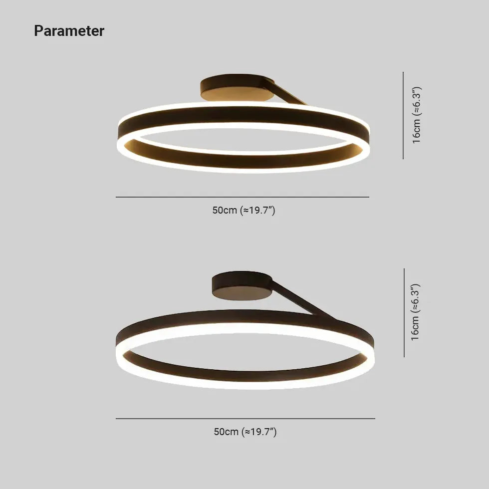 Plafoniera Rotonda Elegante per Camera Nera Minimalista