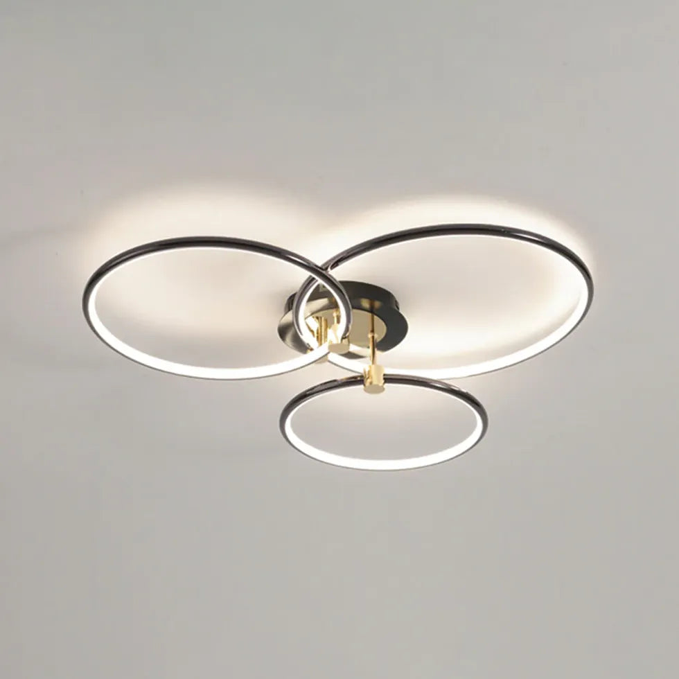 Anello a più luci moderne Luce a soffitto a LED nero