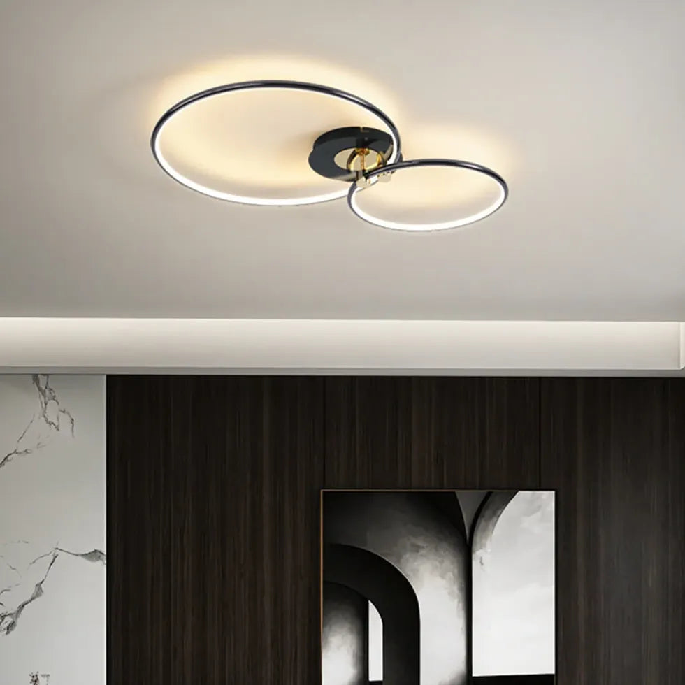 Anello a più luci moderne Luce a soffitto a LED nero