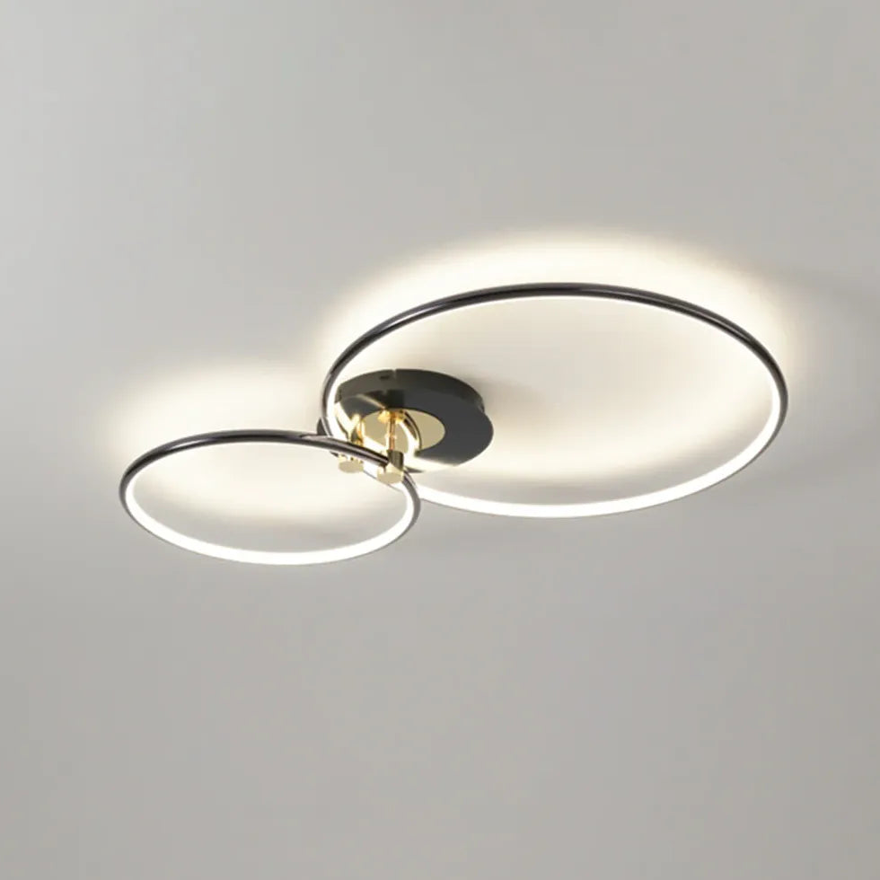 Anello a più luci moderne Luce a soffitto a LED nero