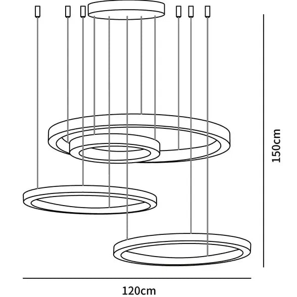 Luce a sospensione a base di design a più luci a LED d'oro