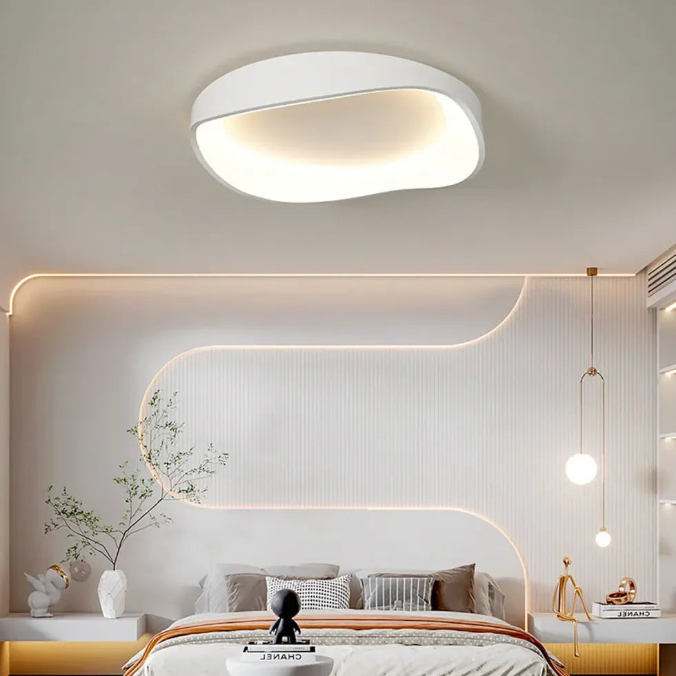 Plafoniera soffitto design moderno rotonda bianca LED dimmerabile per camera da letto