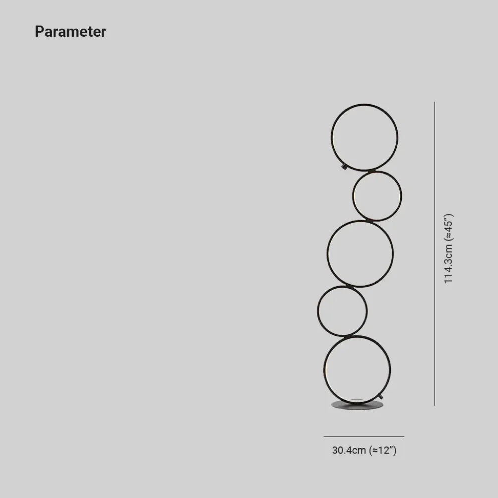 Design dell'anello circolare Lampada a LED nera