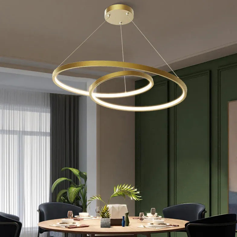 Ring-Shaped Design Gold Modern Pendant Light