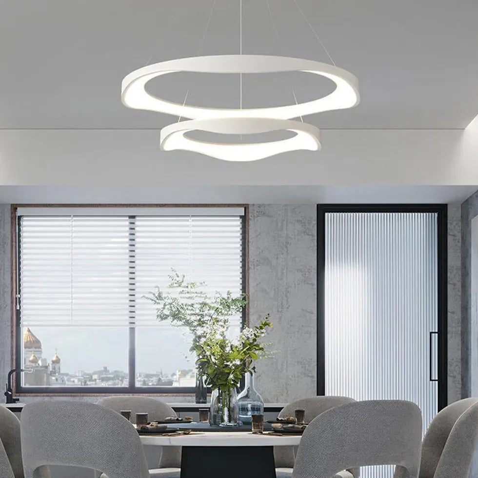 Ring-shaped Metal Acrylic LED Living Room Pendant Light