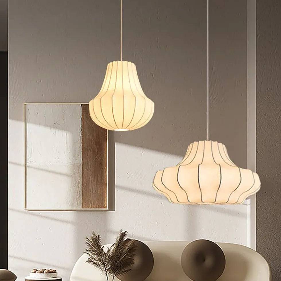 White Metal Silk Modern Pendant Light