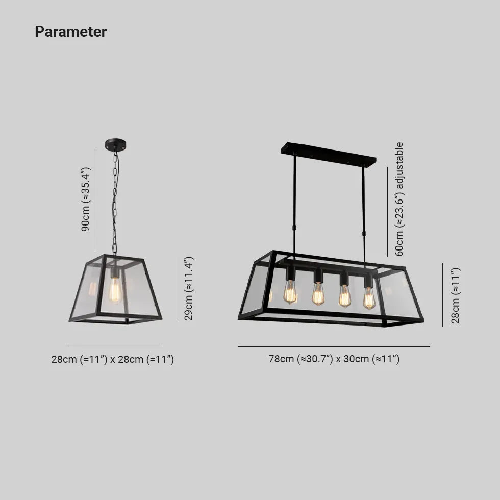 Lampadario moderno per studio nero rettangolare classico