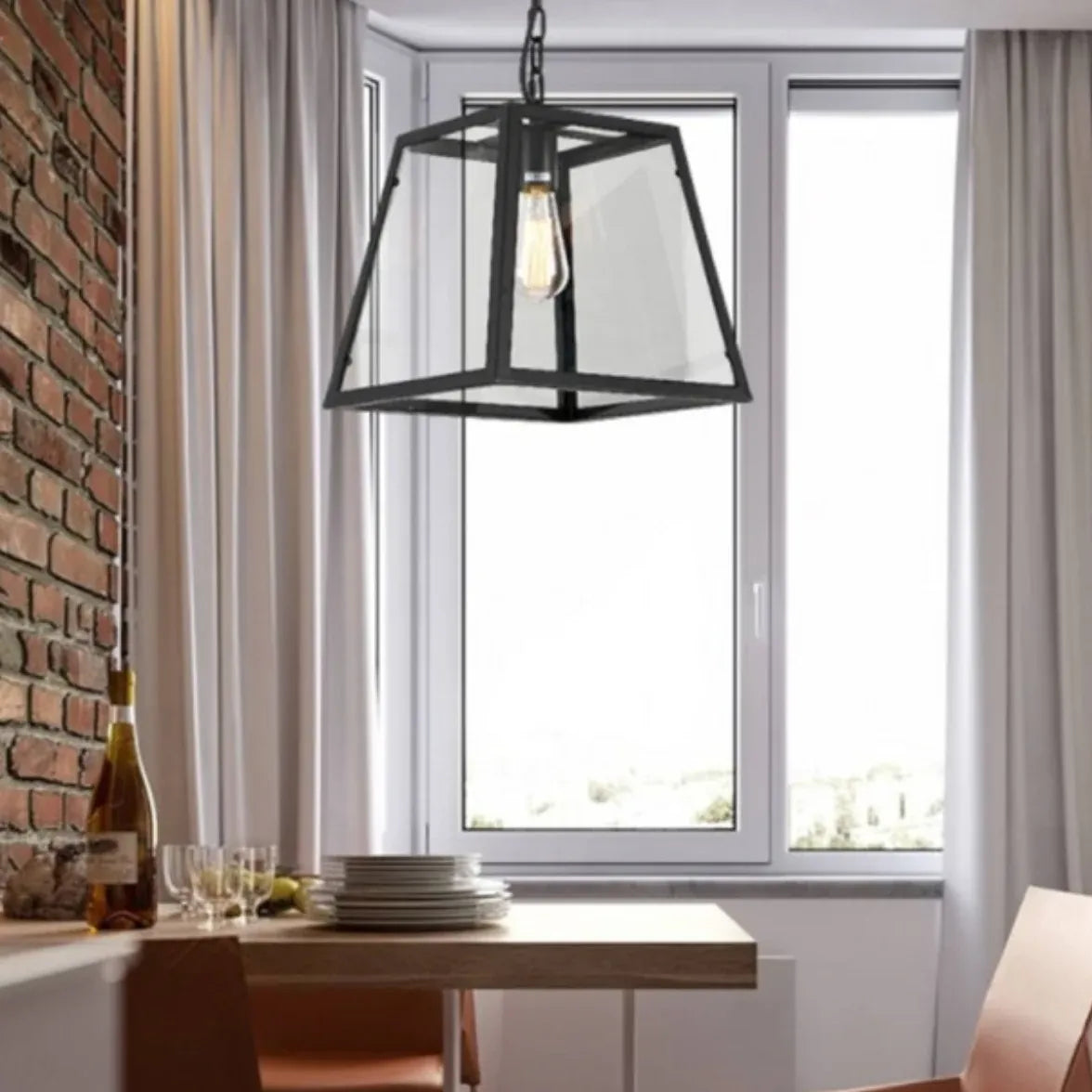 Lampadario moderno per studio nero rettangolare classico