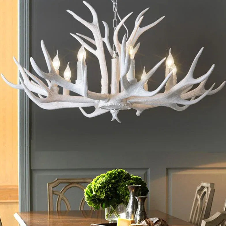 Rustic style antler led chandelier