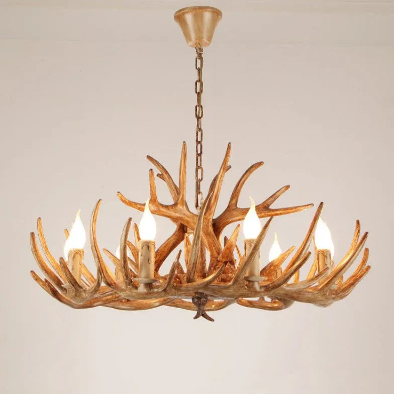 Rustic style antler led chandelier