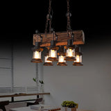 Multi-Light Wooden Vintage Lantern Pendant Light