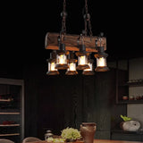 Multi-Light Wooden Vintage Lantern Pendant Light