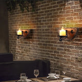 Half Smile Candle Wood Vintage Wall Lights