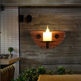 Half Smile Candle Wood Vintage Wall Lights