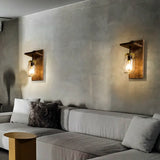 Applique da Parete Stile Antico Legno Vetro