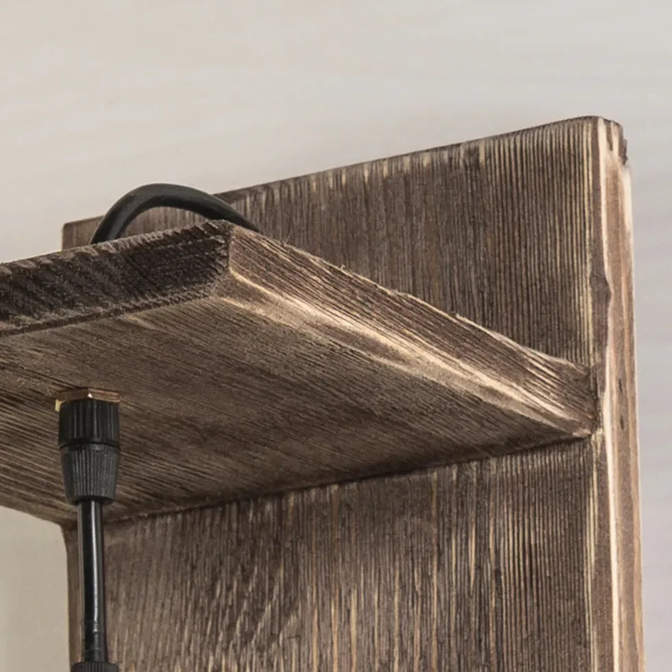 Applique da Parete Stile Antico Legno Vetro