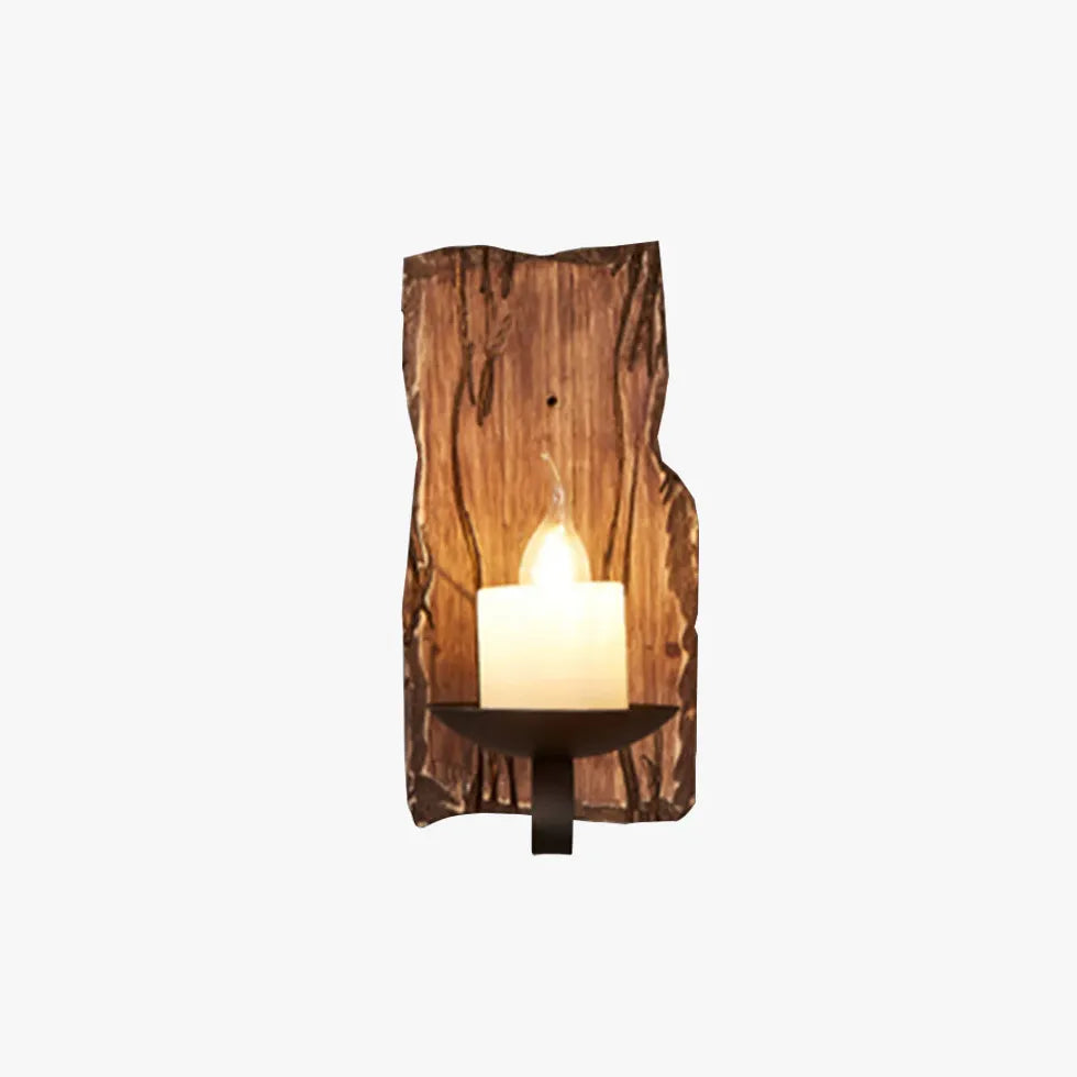 Applique in legno rustico Candelabro da letto