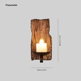 Applique in legno rustico a forma di candela per camera