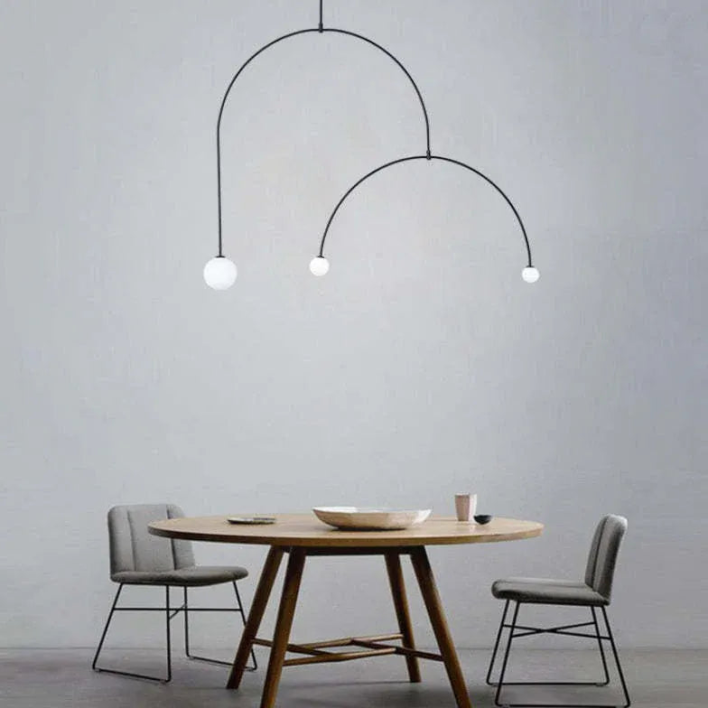 Black Curved Frame Modern Minimalist Pendant Light