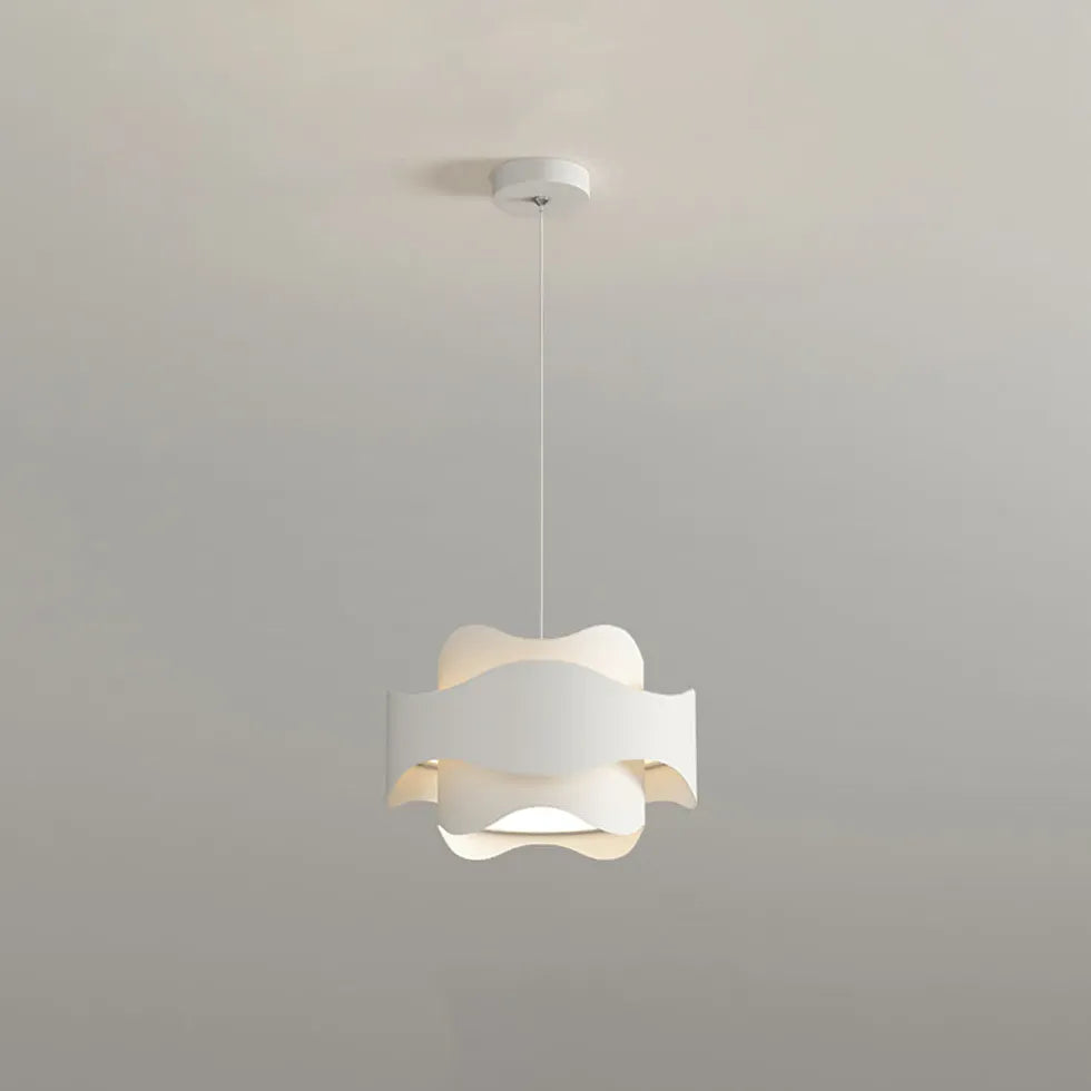 Dual-Layer Wave Design White Dining Room Pendant Light