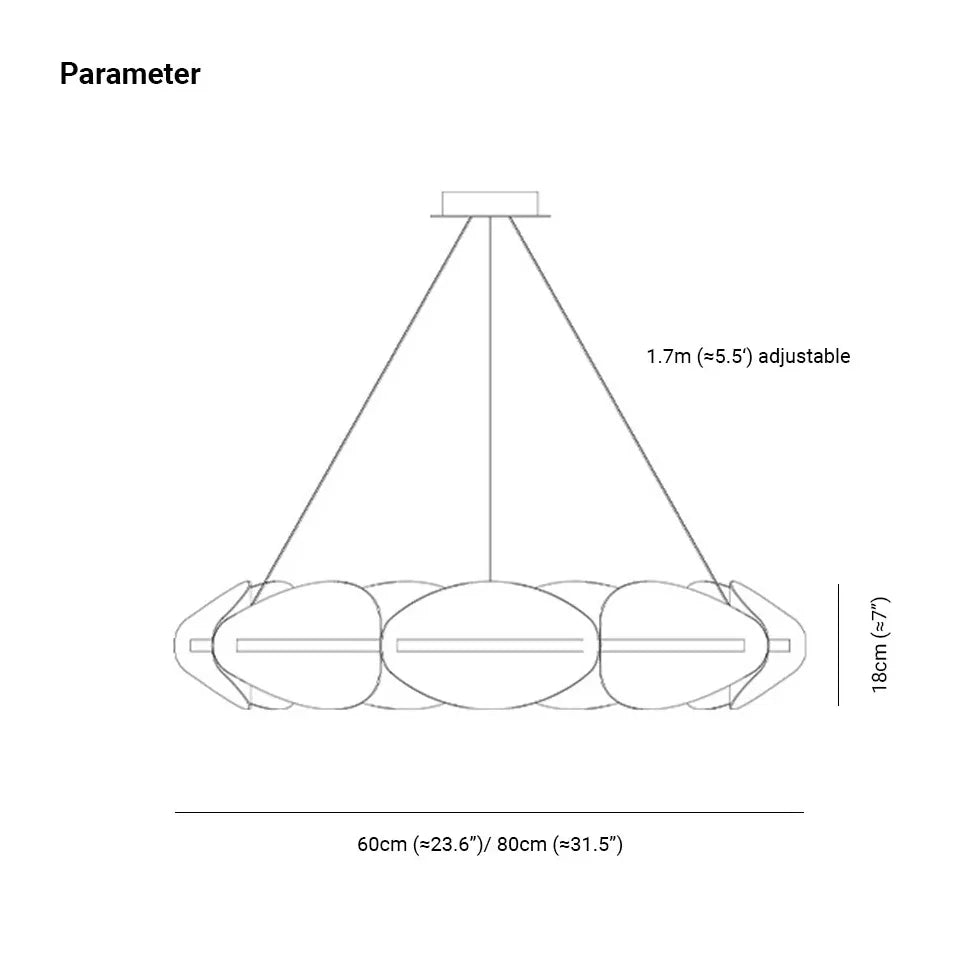 Lampadario LED cerchio design segmentato