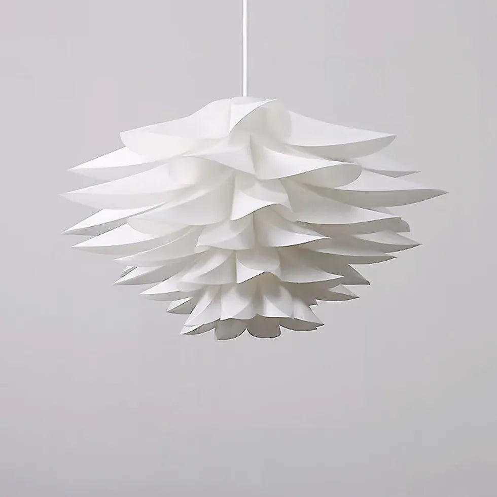 Six-Layer Lotus Lampshade White Bedroom Pendant Light