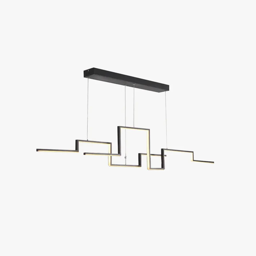 Geometric Line Design Black LED Pendant Light