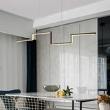 Geometric Line Design Black LED Pendant Light