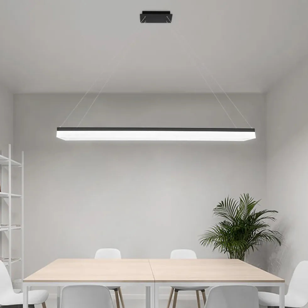 Rectangular Black LED Office Pendant Light