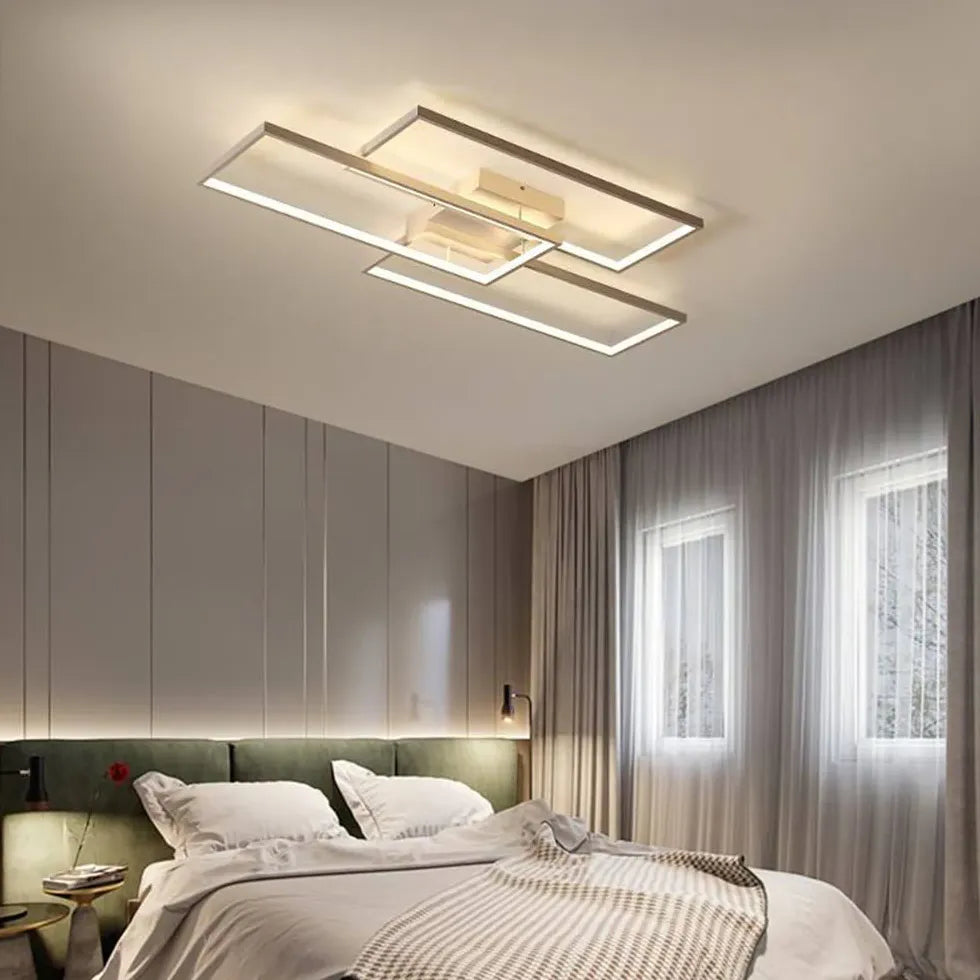 Rectangular Geometric Black LED Ceiling Light