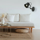 Applique Moderna Nera Regolabile Industriale Forma Cilindrica