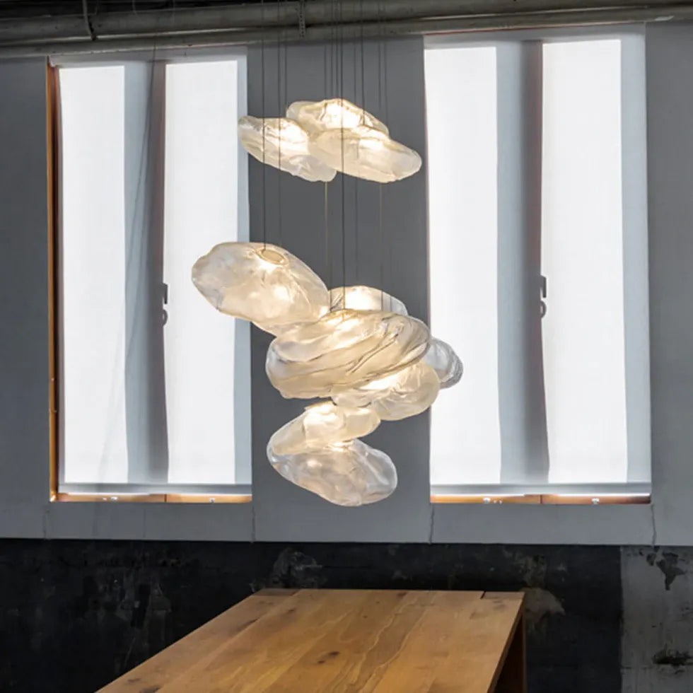 Irregular Shaped Glass Shade Modern Pendant Light