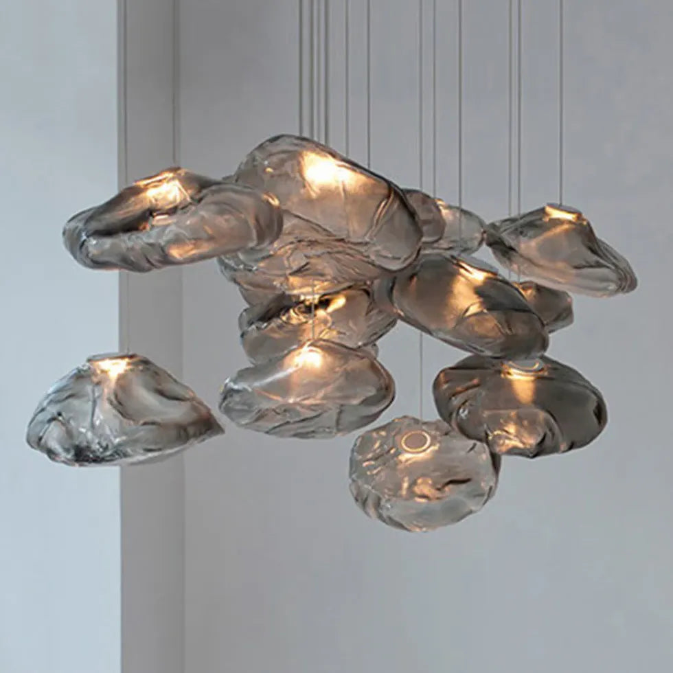 Irregular Shaped Glass Shade Modern Pendant Light