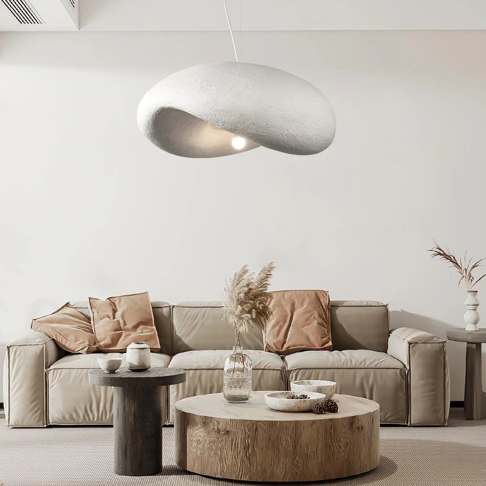 Faux Concrete Design Modern White Pendant Light